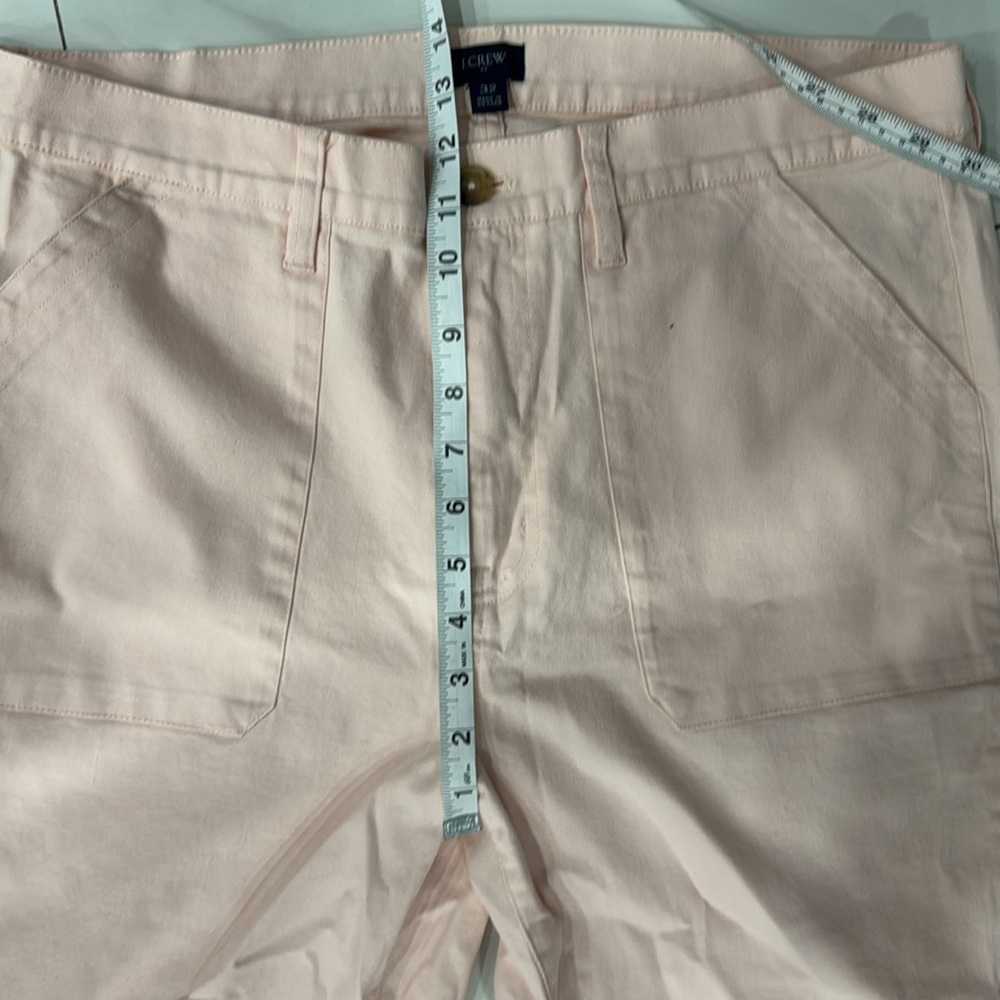J. Crew Pink Pastel Cotton Utility Cropped Ankle Pants.  Sz 32 - Picture 7 of 10